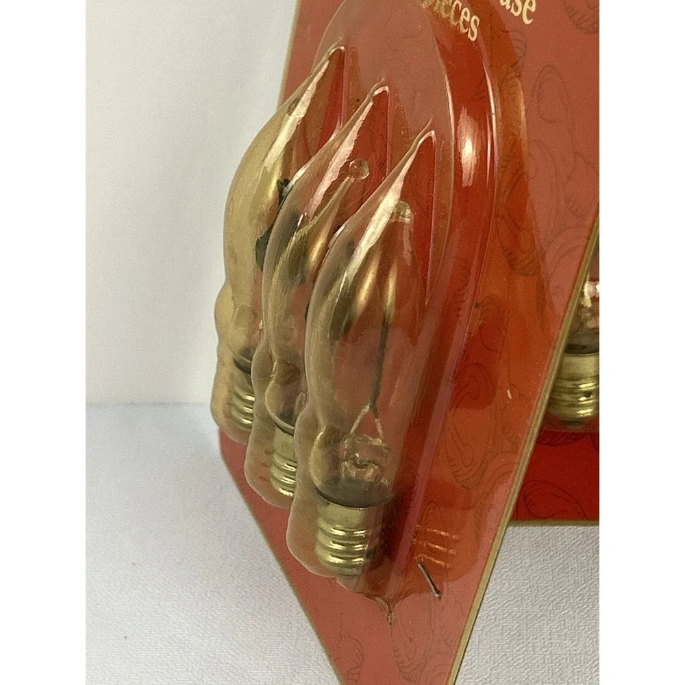 Kurt Adler NOS Flicker Flame Bulbs C7 120V Christmas Candle Lights 6pc Vintage